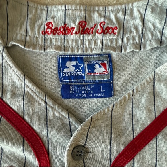 Vintage Starter Boston Red Sox Pinstripe Jersey Size Large - Picture 4 of 7